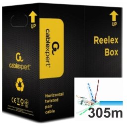 Gembird upc-6170e-sol blue gembird, utp cat.6 indoor solid 23awg, 0.57mm premium cca kotur pun presek 305m