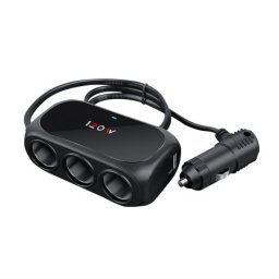 Produzni adapter za upaljac wt-d23 sa 3 rupe+2xusb crni ( A673 )
