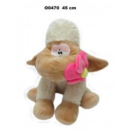 Plišana ovčica sa pink cvetom 45cm ( 124685 )
