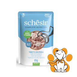 Schesir Cat Pouch Tuna & Seabass in Jelly 85g, Fileti Tune i Brancina u Želeu