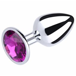 Metalni analni plug Lila kristal Veličina S