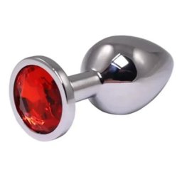 Metalni analni plug Crveni kristal Veličina S