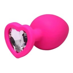 Silikonski analni plug Srce Pink Veličina S