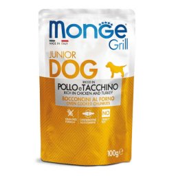 Monge Grill Dog Chunkies In Jelly Puppy And Junior Chicken And Turkey 100 g