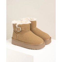 Tople ravne poluduboke čizme LH502534 bež