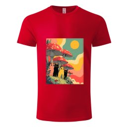 Majica sa štampom (unisex) Mačke u pečurkama