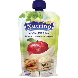 Nutrino Voćni Pire Mix - jabuka i banana sa keksom