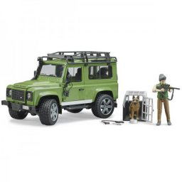 Bruder džip land rover def.sa figurama šumar i pas ( 025878 )