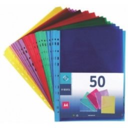 Folije "U" sa perforacijom A4 u boji, 1/50 Viquel sortirano