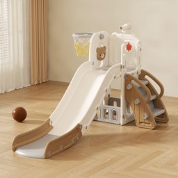 Feelkids Dečji tobogan sa košem “Meda” (braon beli) ( 22475 )