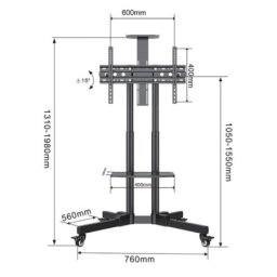 Xstand 32/75 gp Podni pokretni nosac za TV/VESA 600x400/maxTILT od+15-15/do 45kg/gornja polica 208422