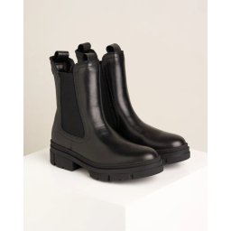 Kožne ženske poluduboke čizme 1-25901-41 crne