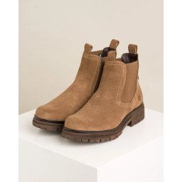 Kožne ženske poluduboke čizme 1-25407-45 braon