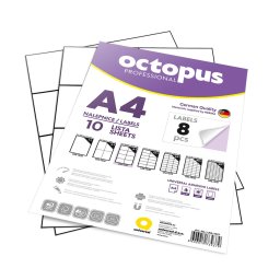 Nalepnice a4 octopus 105x74.25 10/1 8-1 unl-1537