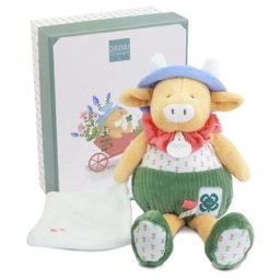Doudou Plišana krava sa mazilicom 28cm ( DC4323 )
