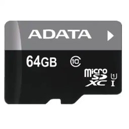 ADATA Micro SD Card 64GB + SD adapter AUSDX64GUICL10-RA1class10