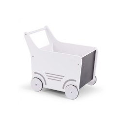 Drvena kolica za igračke/guralica, white
