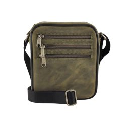 Maslinasto zelena brušena muška kožna torba Belfast