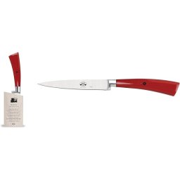 Set nož za ljuštenje + magnetni blok Berti Insieme - crvena drška