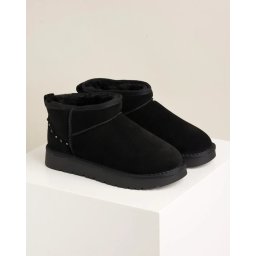 Kožne ravne poluduboke čizme LH21A2587 crne