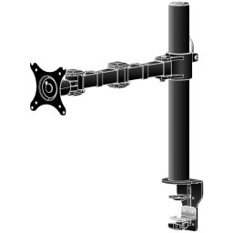 Flexible desk mount for single monitor. Desk mount with clamp or grommet. Monitor size 10~30", VESA 75x75 or 100x100mm, <=10kg.