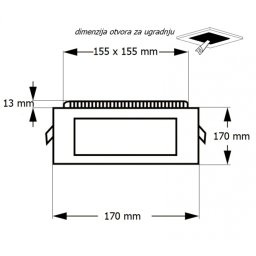 LED PANEL U/Z KNS1-12W 4000K