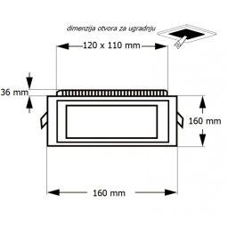 LED PANEL U/Z KNS2-12W 6500K