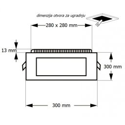 LED PANEL U/Z KNS1-24W 4000K
