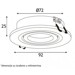 ROZETNA 208 1*GU10 BELA