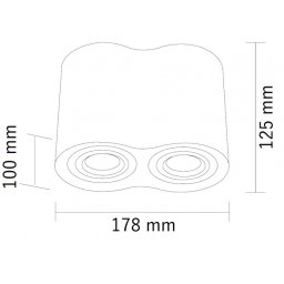 SVETILJKA JM-016 PLAFONSKA CRNA 2*GU10 IP20