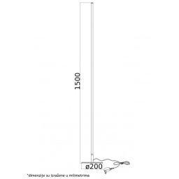 VESTA 364 PODNA LAMPA 18W 3000K CRNA