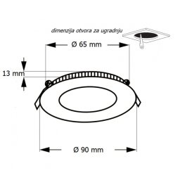 LED PANEL U/Z KNC1-3W 4000K