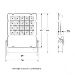 DAWN LED REFLEKTOR BR-FL200W-03Q 4000K 26000lm 90° IP65