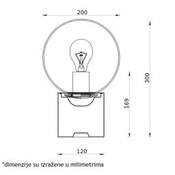 VESTA 522 STONA LAMPA 1*E27 MESING