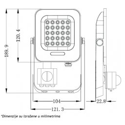 LED REFLEKTOR IK03 20 W 6500K SENZOR