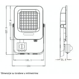 LED REFLEKTOR IK03 30 W 6500K SENZOR