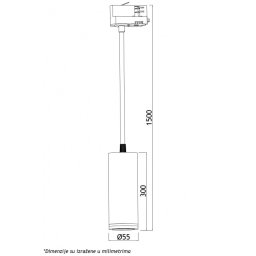 SINSKA SVETILJKA TS210D 1*GU10 BELA TROFAZNA