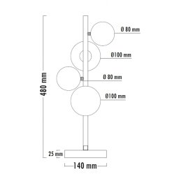 VESTA 600 STONA LAMPA 4*G9 CRNA