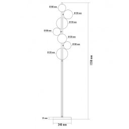 VESTA 601 PODNA LAMPA 7*G9 CRNA