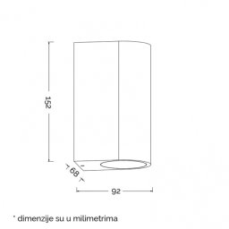 SVETILJKA W10402 ZIDNA 2*GU10 IP65 TAMNO SIVA