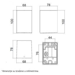 SVETILJKA W10411 ZIDNA 1*GU10 IP65 CRNA