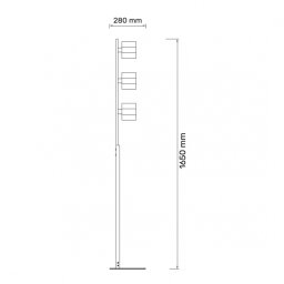 TALIA 59 PODNA LAMPA 3*E14 CRNA/HROM