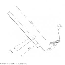 SOLEA 27 STONA LAMPA 6W 3000K CRNA/DRVO DIM