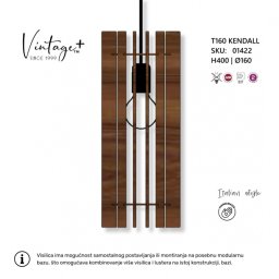 VINTAGE KENDALL T160 VISILICA 1*E27 (O 160 mm, h-400 mm) - SKU01422