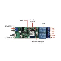 Wi-Fi smart relejni prekidač, 2 izlaza