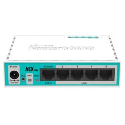 MikroTik RB750r2 heX LITE 5xLAN 10/100, 850MHz CPU, 64MB RAM, RouterOS L4