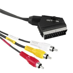Hama av kabl scart (muški) na 3 x činč (muški) in/out p rekidač - 1.5m ( 43178 )