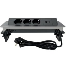 Commel pop-up uticnica 3-struka, usb a+c l=2 m, nikl ( c235-101 )