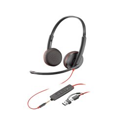 HP slušalice Poly Blackwire 3225 Stereo USB-C Headset +3.5mm Plug +USB-C, A Adapter, 8X229AA, crna