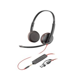 HP Poly Blackwire 3225 Stereo USB-C Headset +3.5mm Plug +USB-C/A Adapter/8X229AA/crni Slušalice ( 8X229AA )